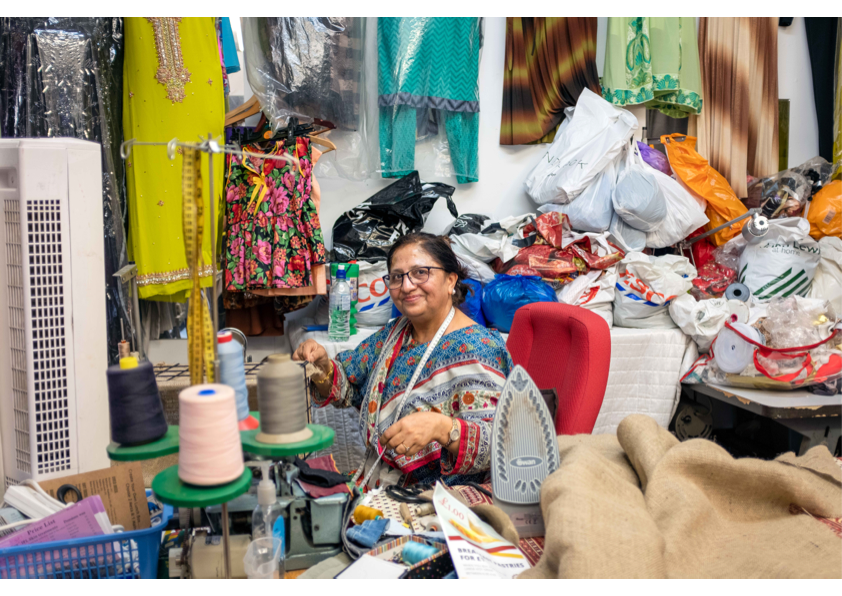 The final image from our photography exhibition in <a href="/TootingMarket/">Tooting Market</a> is Ghazala!

Her business, GB Collections, specialises in tailoring and Asian garments like petticoats and Sari blouses. 
She loves Tooting as it is such a cosmopolitan place!

More 👇