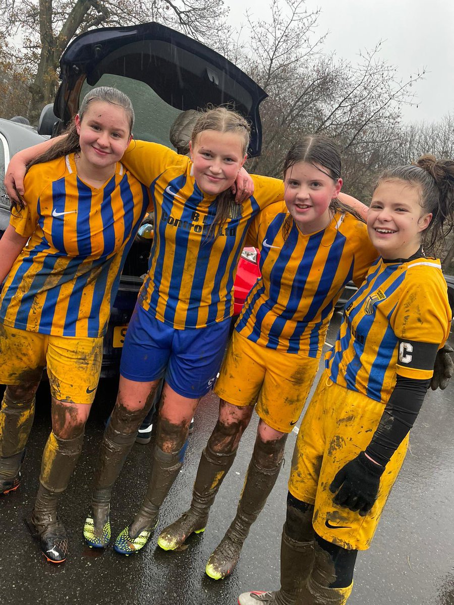 Terrible conditions for football today but the girls loved the challenge ⚽️⚽️👍🏻👍🏻
