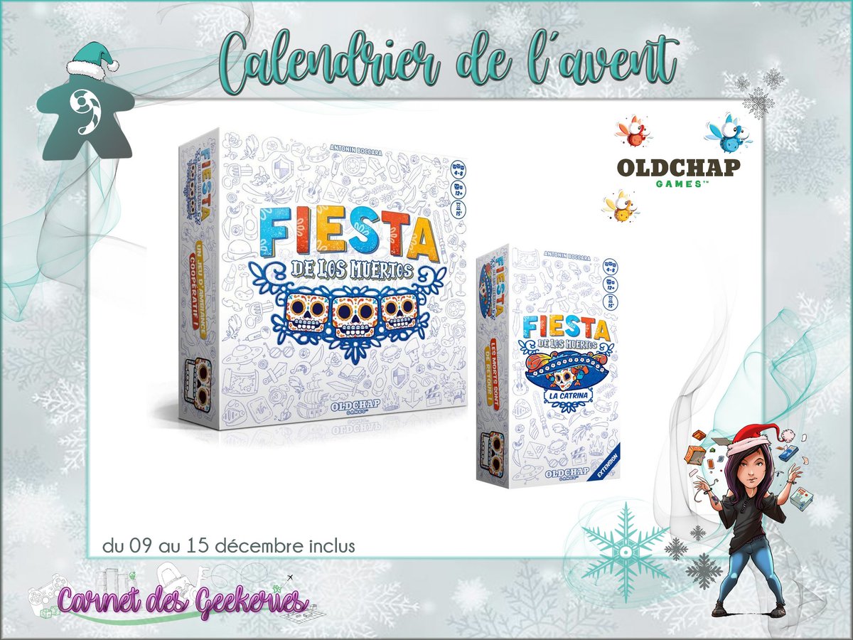 _Hina___'s tweet image. 🎅 #CONCOURS 🎄  𝐂𝐚𝐥𝐞𝐧𝐝𝐫𝐢𝐞𝐫 𝐝𝐞 𝐥'𝐀𝐯𝐞𝐧𝐭 🎁 Case n°9

Apaisez les âmes défuntes en les faisant deviner aux autres joueurs en ce jour sacré !

🎁 A gagner : Fiesta de Los Muertos &amp;amp; l'extension la Catrina
🎄 RT + Follow @_Hina___ 

🌟Fin le 15/12/21
🇫🇷 🇧🇪

#j2s #bgg