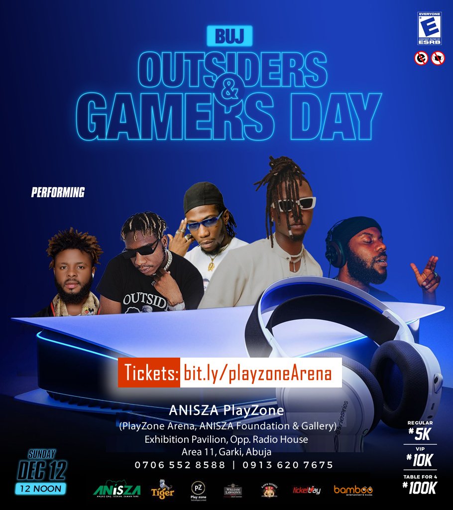 #Abuja will be on fire 🔥 on Dec 12th with plenty of fun, drinks, networking and many various games!

Performing: <a href="/itsLaycon/">Laycon</a>, <a href="/ReekadoBanks/">REEKADO BANKS 🇳🇬</a> &amp; more.

Ticket is going down fast...
Book your tickets here🎟️👉: bit.ly/playzoneArena

Don't miss!
#AbujaTwitterCommunity