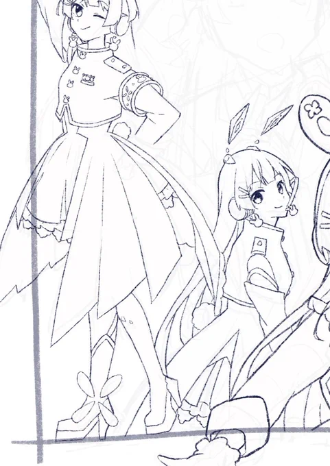TS見ながら描いてたけど全然終わらなかったンゴねぇ…… 下書きは出来てるからこれからちまちま清書していく 