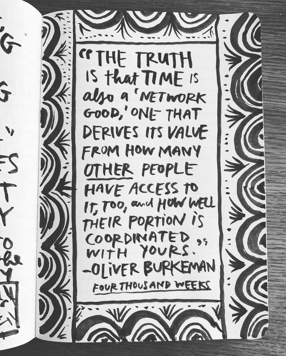 austinkleon's tweet image. I think about this bit of @oliverburkeman’s book a lot on the weekends

I used to try to take days off during the week and then work on the weekends and I could never figure out, duh, why it was so terrible

geni.us/WWfEBy