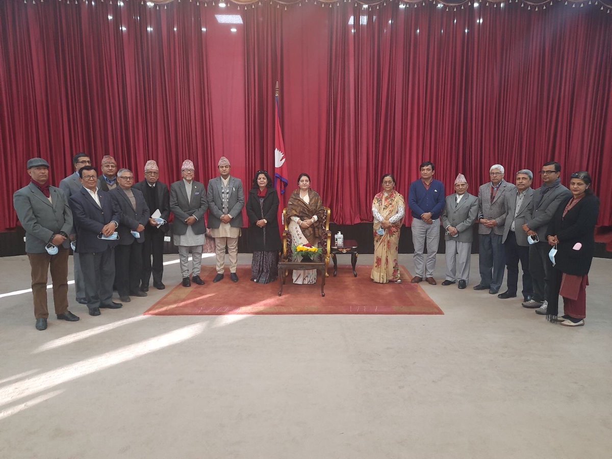 drbishnuhnepal's tweet photo. Today in 23 months after lockdown attended a public function @ #ShitalNiwas in presence of Rt. Hon. @PreasidentofNP and presented my findings on #TankaPrasadAcharya-fucusing his foreign policy in #Nepal-organized by #TPAMF. 

-#DrBishnuHariNepalPeaceFoundation @#Himalayas #UNSG https://t.co/UM5C2vqqj2