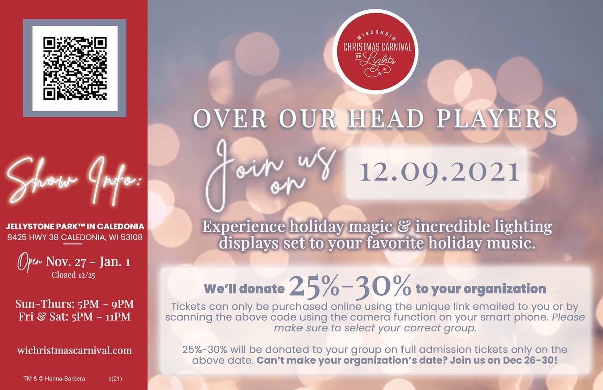 Support OOHP while having some holiday fun! Use …lystonecaledonia.centeredgeonline.com/retail/item/73… to purchase your tickets to the Wisconsin Carnival of Lights and OOHP will get a portion of the proceeds!