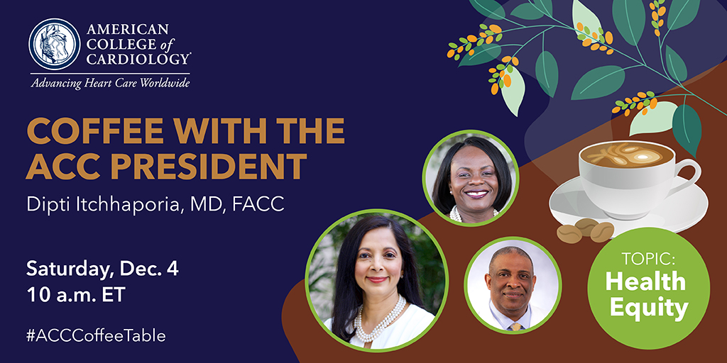 ACCinTouch's tweet photo. Take the conversations on #healthequity and #SDOH from today's #ACCCoffeeTable over to discussion threads and forums on #ACCMemberHub.
🔗 Connect with other CV professionals at ACC’s free online 📱 community: https://t.co/V3EGgMuOX2 #ACCMember https://t.co/4ho3lk8Kdh