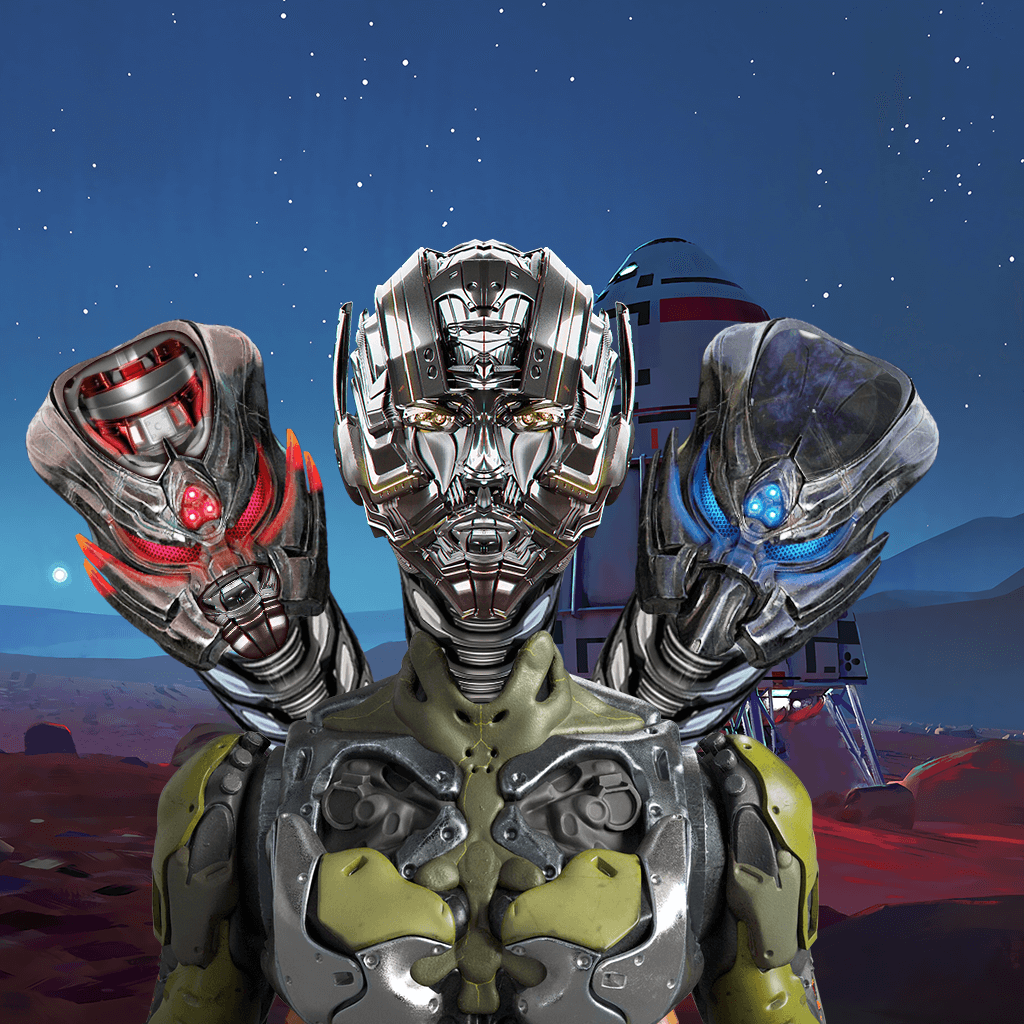 solcyborgs's tweet photo. Our three-headed heroic SolCyborg after escaping from the earth, now setting foot on Mars...
.
.
.
#nft #nftart #nfts #nftcollector #nftdrop #solana #blockchaintechnology #blockchain #meta #metaverse #nftproject #tothemars #cryptocurrency #gaming #nftgiveaway #nonfungibletoken https://t.co/c5krN4EVvw