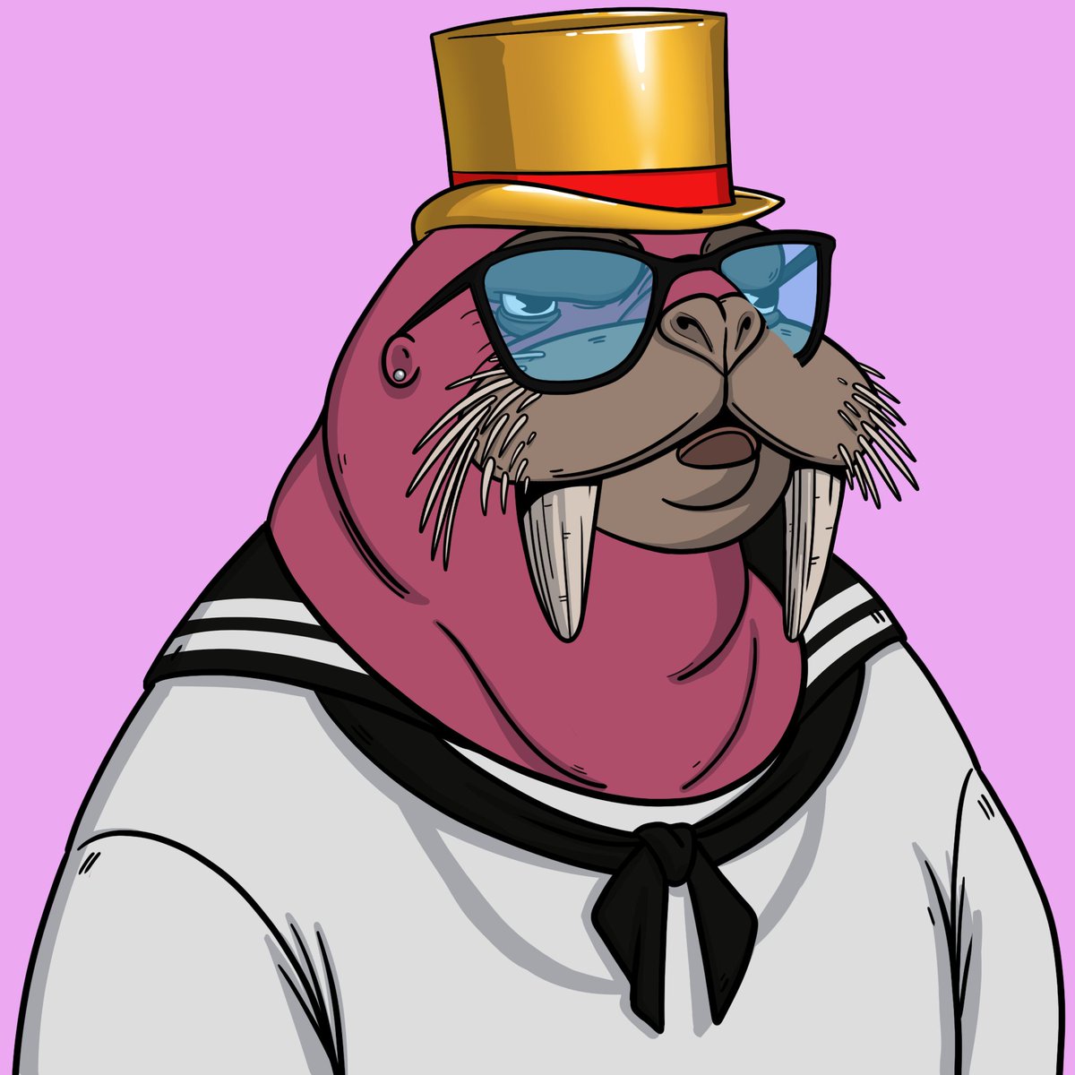 TheCryptoDeus's tweet photo. GOLD HAT Pink Walrus... #WATW #WeAreTheWalrus @WATwalrus @MintOfTheDay https://t.co/1df7pJuEjO