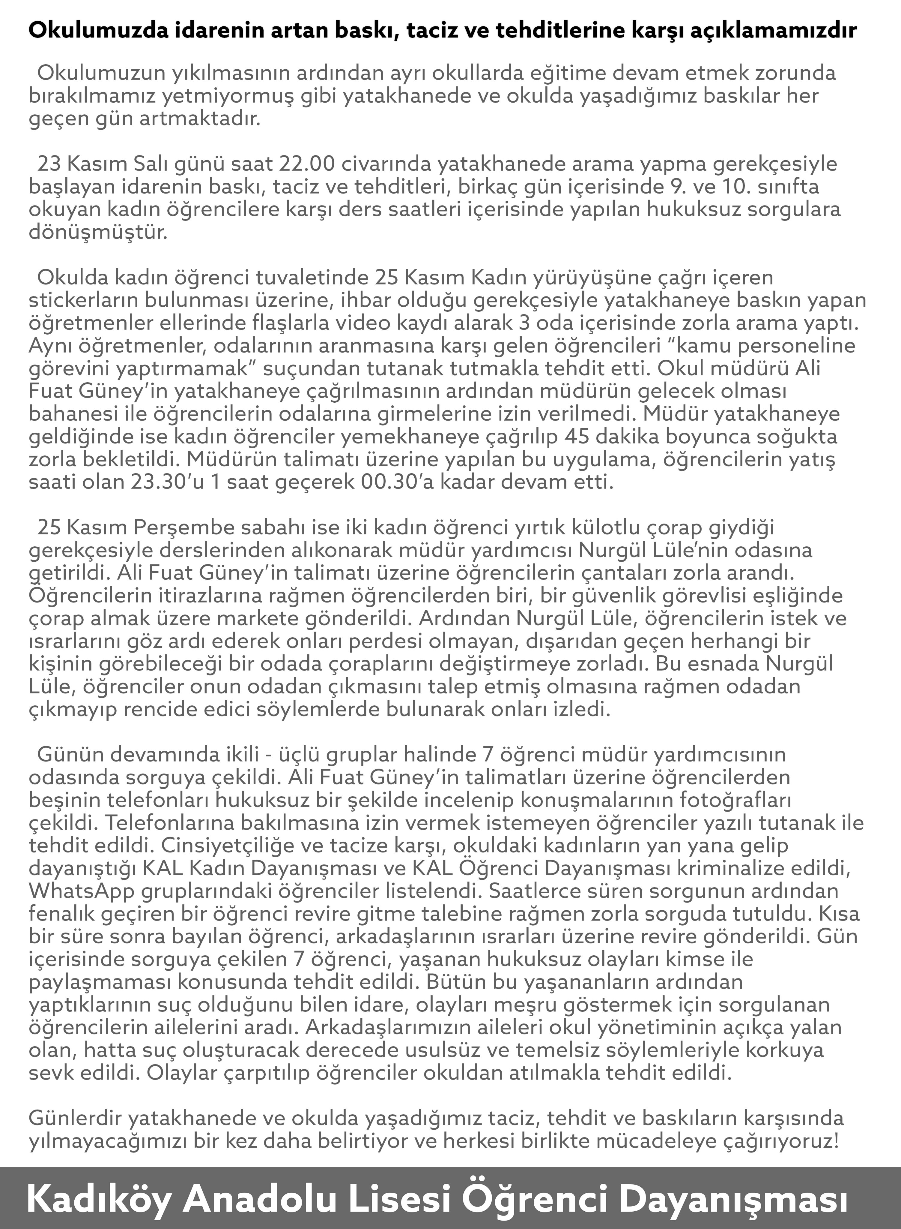 kadikoy anadolu lisesi ogrenci dayanismasi kaldayanismasi twitter