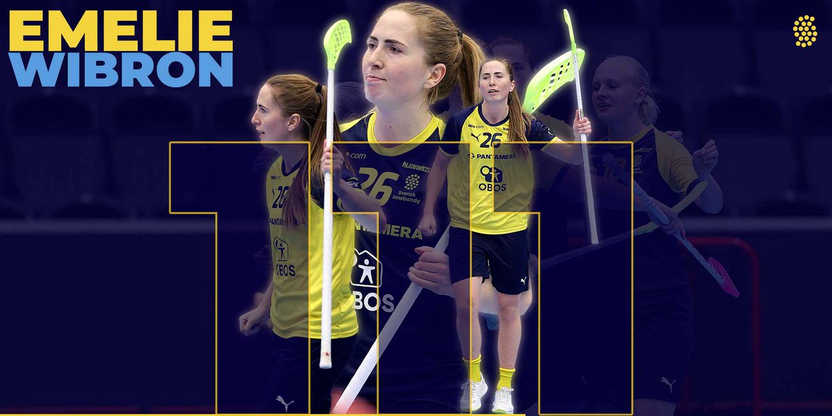 svenskinnebandy's tweet photo. Sveriges innebandydrottning heter Emelie Wibron 
👑 
I och med att dagens semifinal mot Schweiz blev Emelie Wibron historisk i den svenska landslagströjan. 12 år efter landslagsdebuten har hon nu spelat 111 landskamper. Flest genom alla tider på damsidan. Vilken prestation! https://t.co/Z7AMEKzzNk