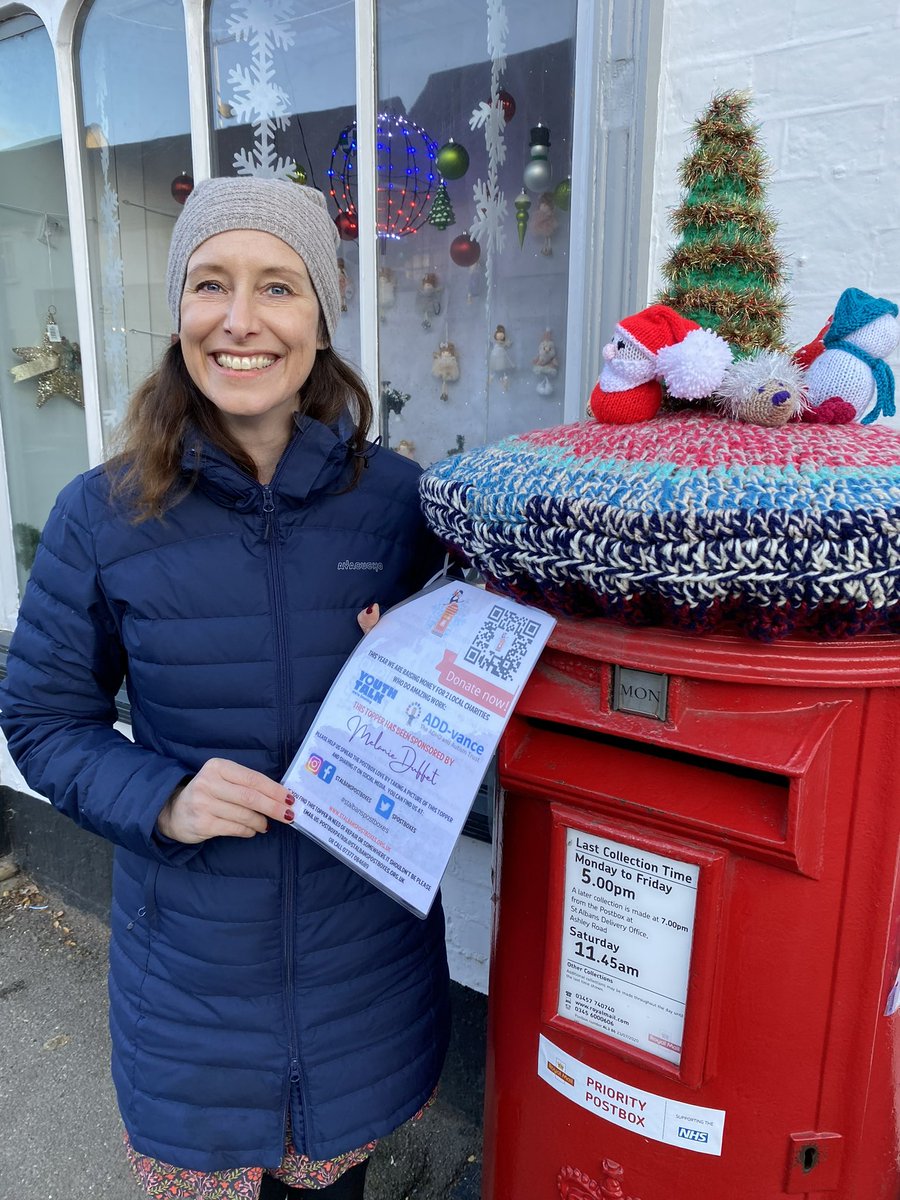 DuffettMelanie's tweet photo. Look at this fabulous #stalbanspostboxes on #redbourne high street that I sponsored to help raise money for @Youth_Talk_SA @VanceAdd. Please donate to help smash £25k target 🎄🎄🎄 https://t.co/AGmeFlo1Se #PostboxSaturday https://t.co/FUybMotxjR