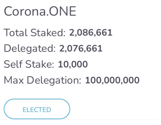 CoronaONE_'s tweet photo. We got ELECTED again today and crossed the 2 million $ONE staked 🎉 

Thanks to all the #harmonauts! To celebrate this we will host another give-away in a few days! It won’t take long anymore to get that consistently elected spot! #Harmonyone https://t.co/6FhpgKgdDo