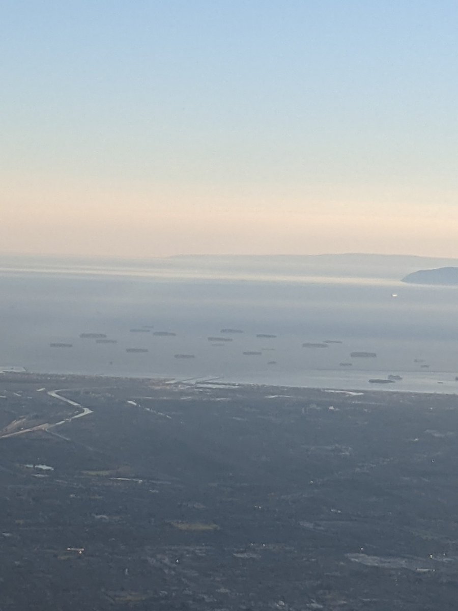 Bird's eye view of supply chain issues on approach to LAX.