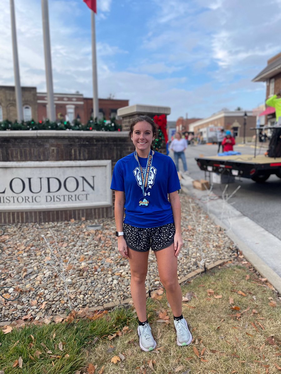 My girl doing what she loves!!! Half Marathon-1st Place Female and 5th Overall Runner in RunLoCo 🧡🧡🧡