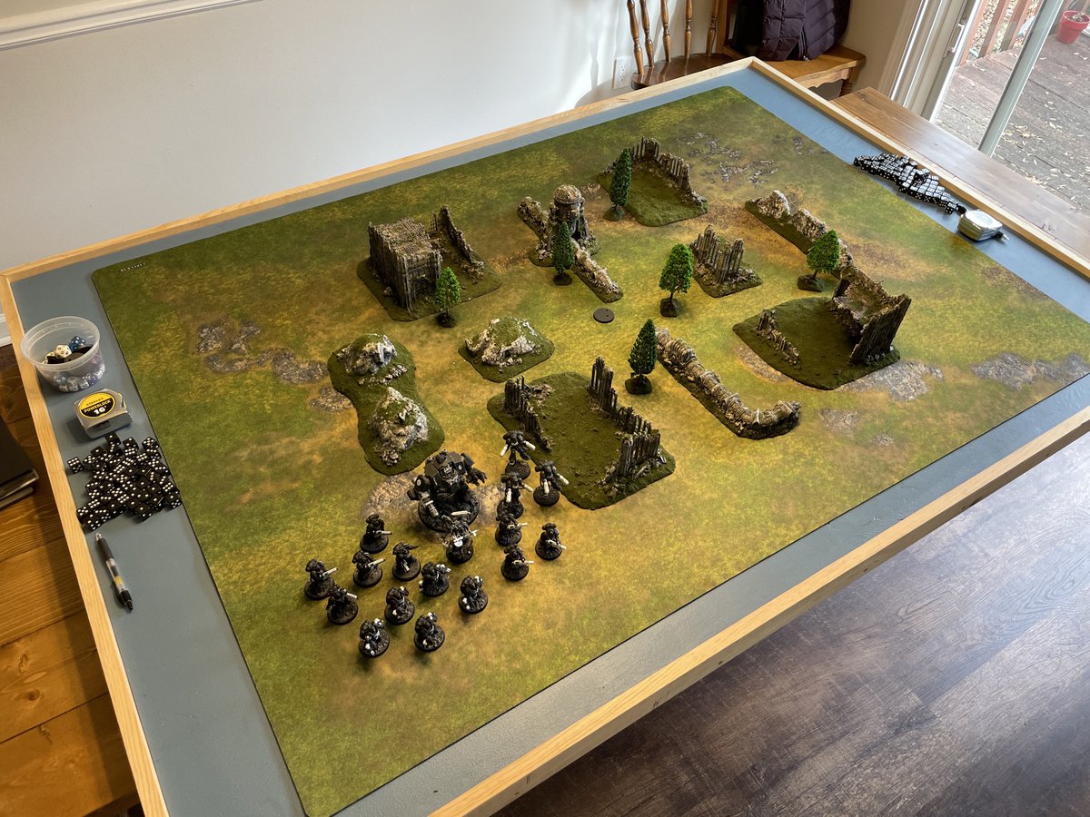 adamneely's tweet photo. It’s 40k day in the Neely house. It’ll be my first time playing my gravis based Iron Hands with a couple games against Ad Mech (500pt) and Necrons (1000pt) later today. #warhammer40k #WarhammerCommunity https://t.co/6WdMyrdH2n