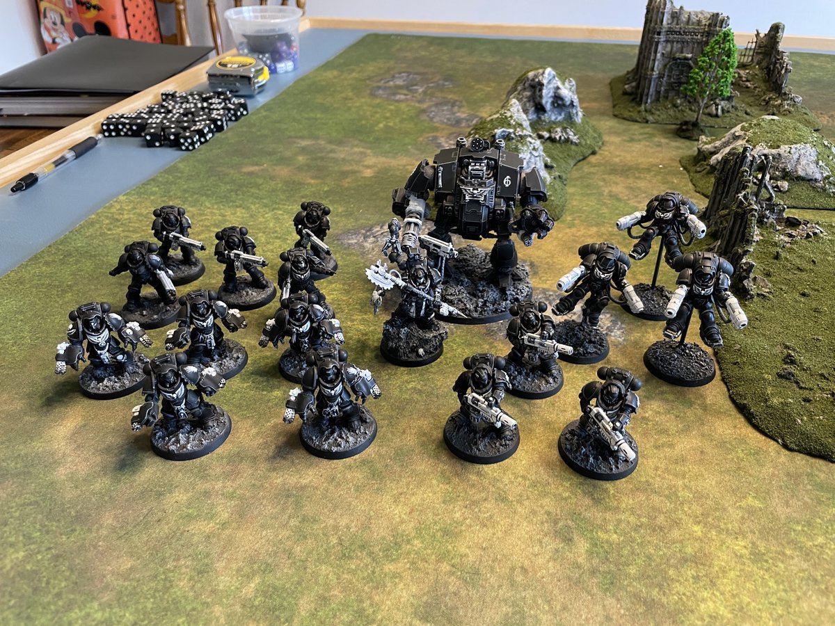 adamneely's tweet photo. It’s 40k day in the Neely house. It’ll be my first time playing my gravis based Iron Hands with a couple games against Ad Mech (500pt) and Necrons (1000pt) later today. #warhammer40k #WarhammerCommunity https://t.co/6WdMyrdH2n