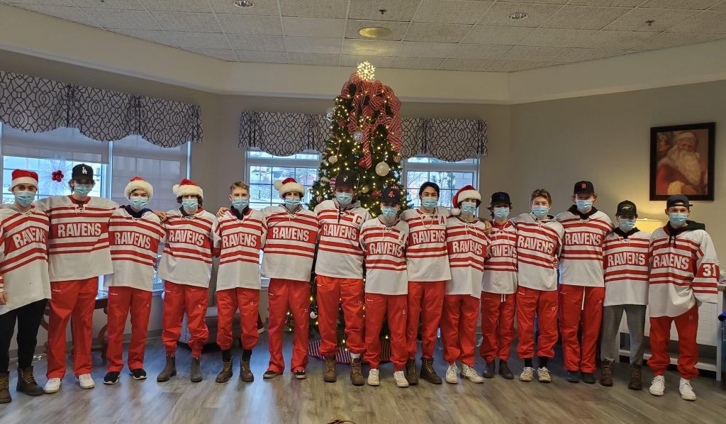 A little Christmas spirit bingo at the Cove Guest Home for our Ravens’ hockey team!