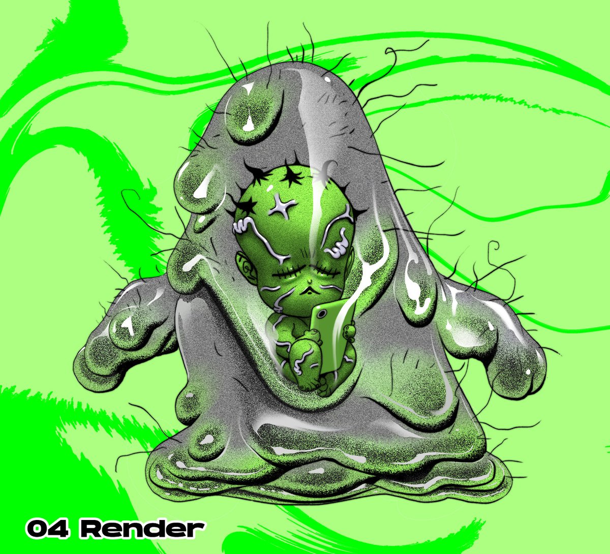 Adopted by <a href="/0xDrewski/">drewski</a>, Its Degen BB💚

You know it! Its a step by step on how he was created.
Knew exactly what I wanted to do, so no iterations.
Thank you so much for joining the <a href="/superfrensclub/">SuperFrens</a> family~~~

#superfrens #NFT #NFTcommunitiy #art