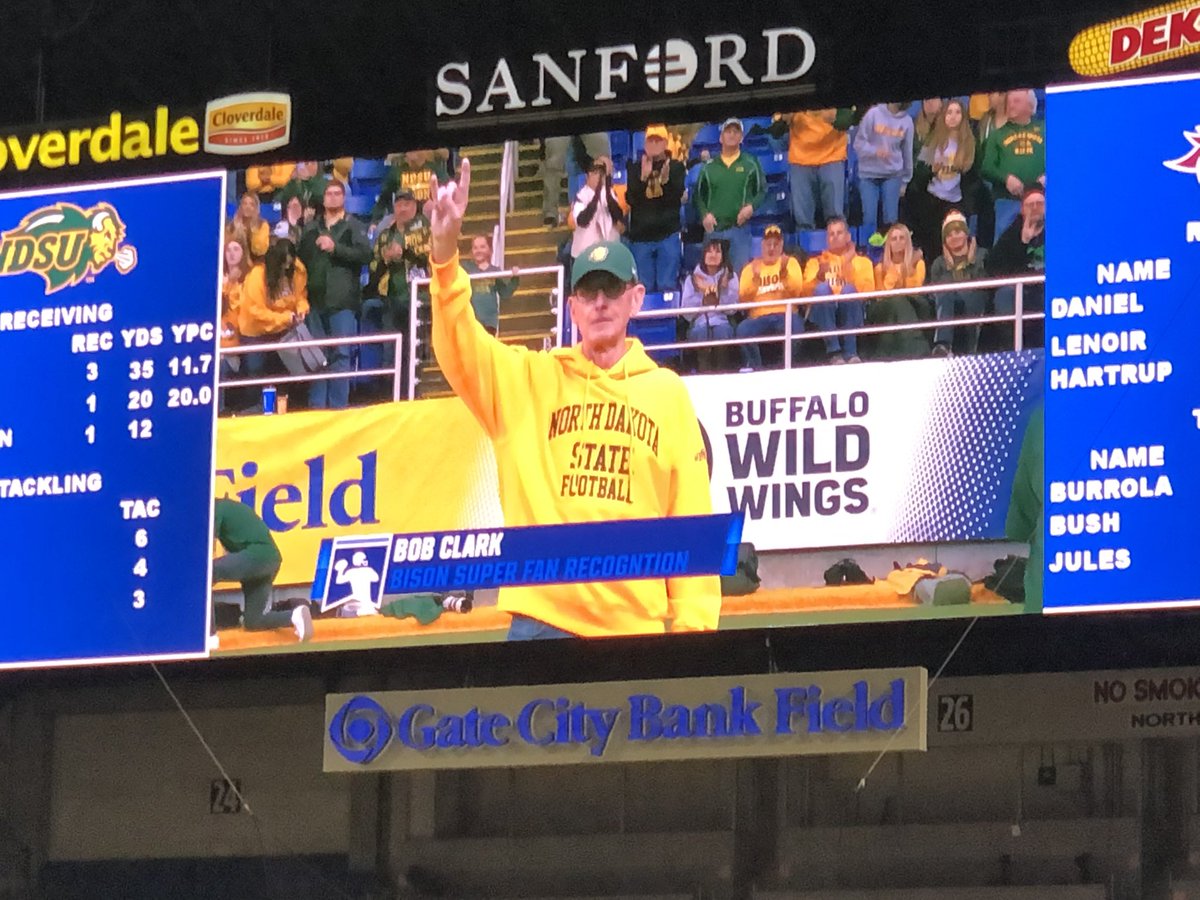 Congrats to <a href="/ndsuroadwarrior/">Bob Clark</a>! 500 STRAIGHT Bison games attended! That is THE definition of #BisonPride!🦬🦬