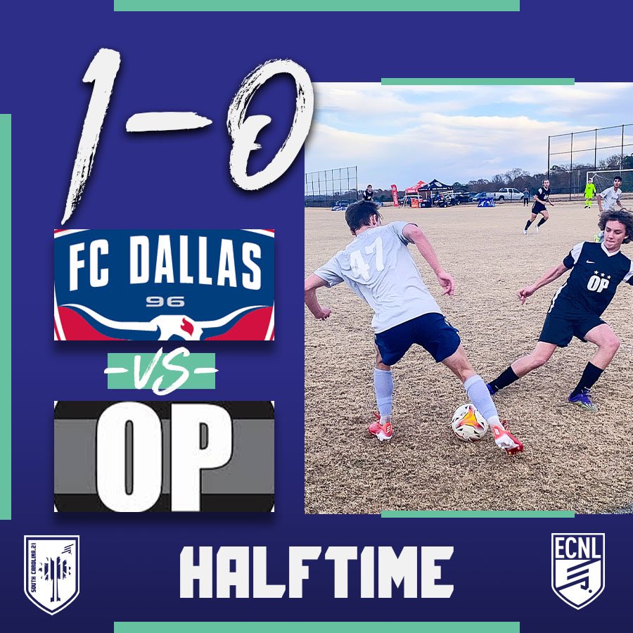 HALFTIME: <a href="/FCDallasYouth/">FC Dallas Youth</a> heads into the second frame with a solid 1-0 lead. #ECNLSC