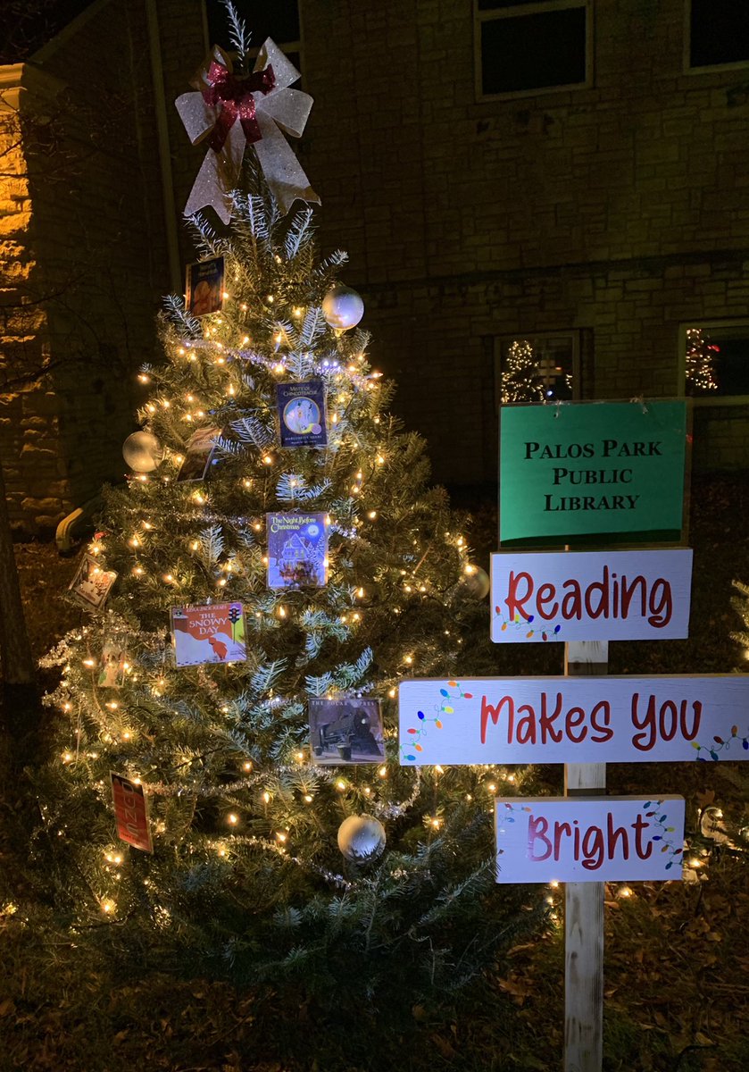 The library’s tree “Reading Makes You Bright” located in the community tree section at the Recreation Center. Zoom in to see the hanging book covers. We think you’ll find some favorites!🎄