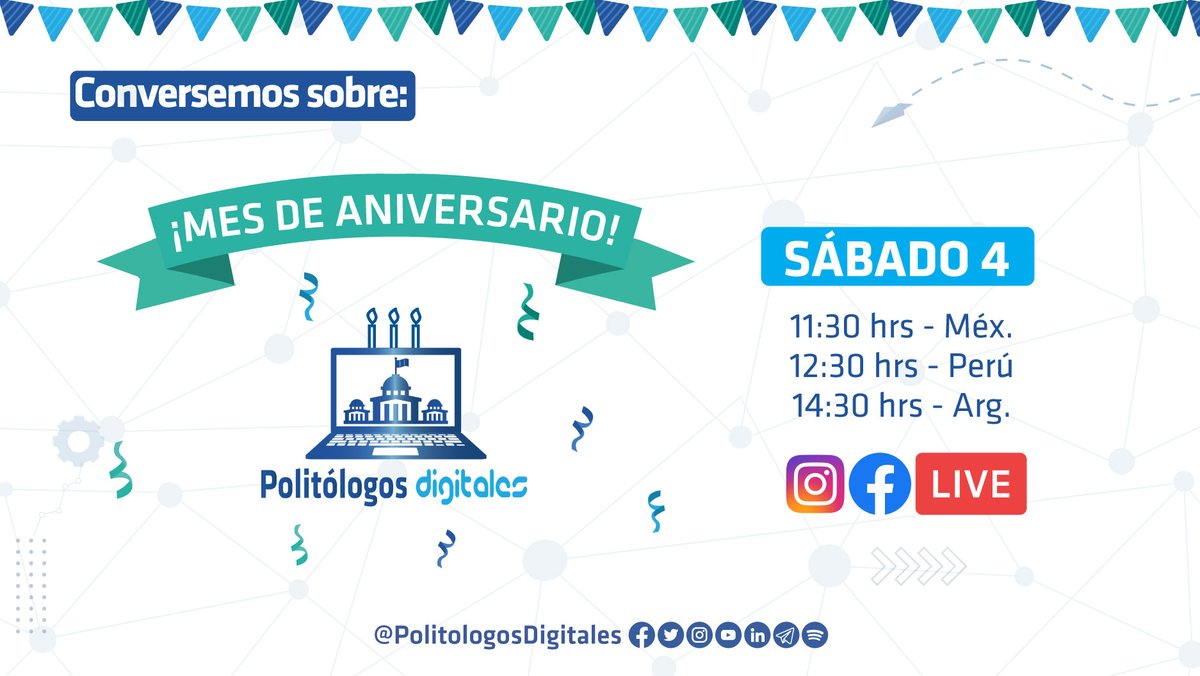 PolitologosD's tweet photo. Hoy tendremos en breve una edición especial de "Conversemos sobre", donde nuestro Director General, @Hvenegasdiaz, hablará sobre lo que se viene por nuestro aniversario y las sorpresas que estamos preparando 🥳
Conéctate en vivo aquí: https://t.co/zv6B11cscI
#MesPolDig #PolDig https://t.co/C8oAtIAIfM