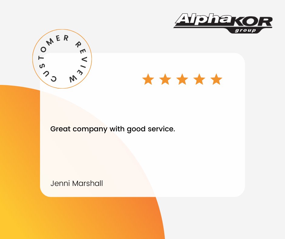 AlphaKORGroup's tweet photo. ๐๐๐๐๐
"Great company with good service"
Thank you for the 5-star review, Jenni! We are happy to know that we have provided you with good service. Thank you for being one of our valued customers!
#YQG #AlphaKOR https://t.co/F3lz8z8fvA