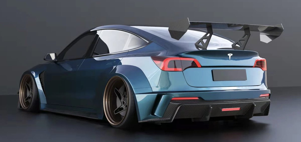 techAU's tweet photo. This "HACKER" Widebody Full Body Kit For Tesla Model 3 by Robot Craftsman is stunning. #doeswant https://t.co/v3tuGbAGAQ https://t.co/R5rW9J4r18
