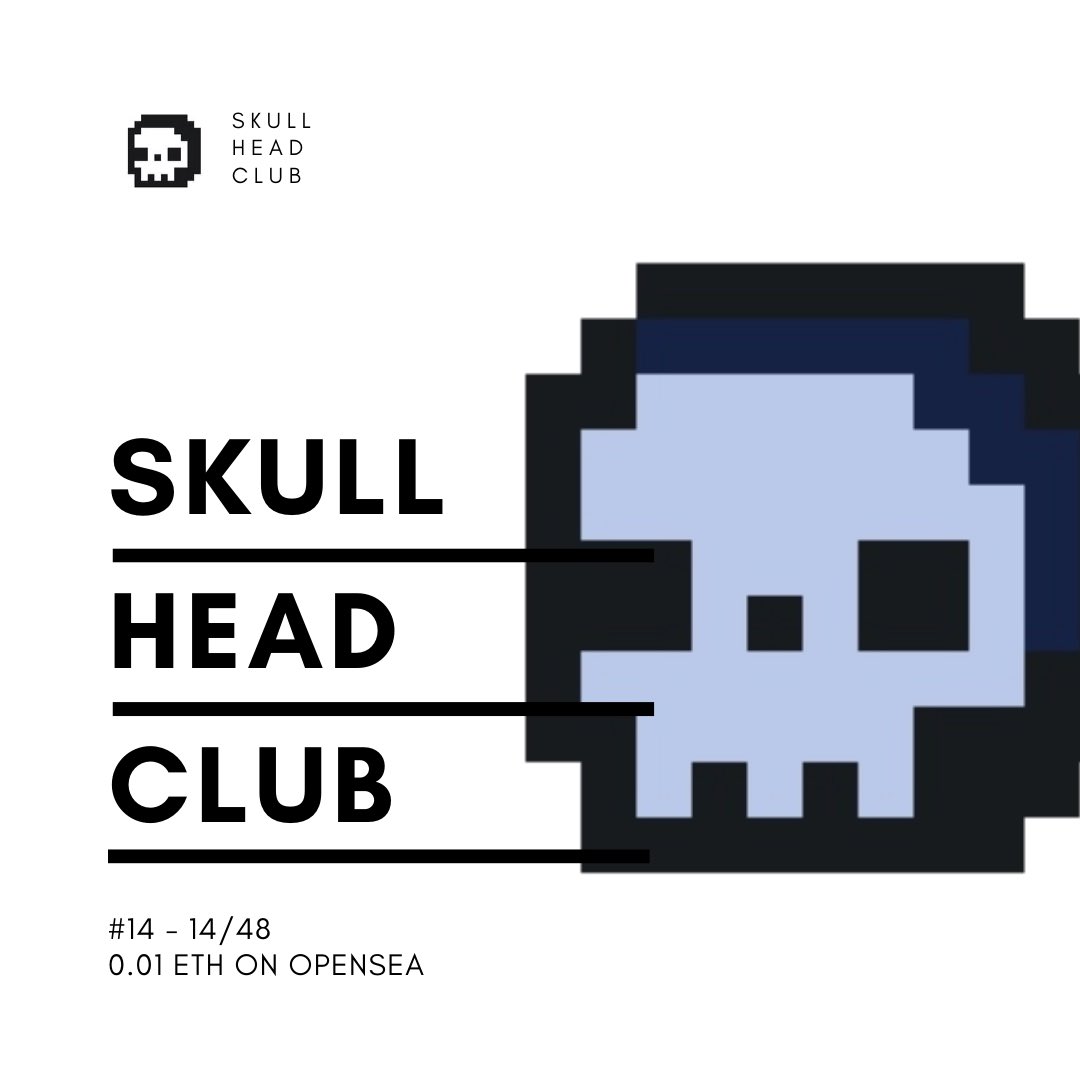 aditowl's tweet photo. Skull Head Club #14
Available on @opensea ↯
 https://t.co/ELBB3W3Gke
-
#skullheadclub #skullhead #skull #nft #nftart #nftcollector #nfts #openseanfts  #artcollector #nftartist #nftcollectibles #nftdrop #pixel #pixelart #nftpolygon #polygon #nftartists #nftcommunity #opensea https://t.co/L5RnfzPVN1