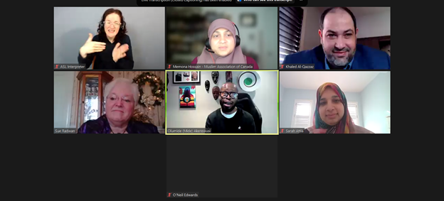capacitycanada's tweet photo. What an amazing Q&A session with @NayefOfCanada , @oneil_oneil , @MarvaWisdom , @Lianne_Hannaway, @kalqazzaz,@memonahossain, @mideakerele, and Sarah Attia!
#bootcamp2021 #ccevent #DiversityandInclusion #Diversity https://t.co/IBVCjkv0Wr