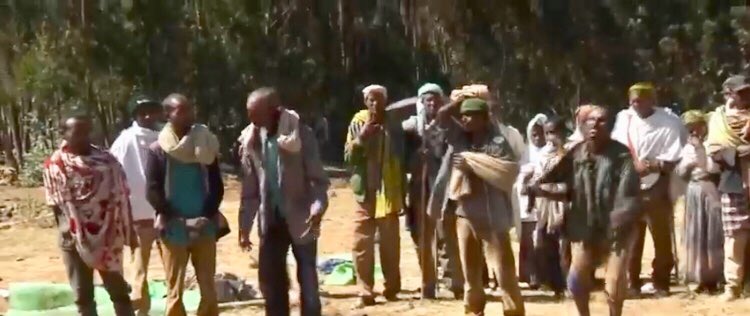 TayeAtske's tweet image. Sixteen farmers locked in and brutally murdered by the fleeing TPLF criminal thugs in Gashena town of Amhara Region.The victims laid to rest at St. Michael Church.The TPLF must be brought to justice for the killing of hundreds of civilians since the occupation #Gashena ,June 2021