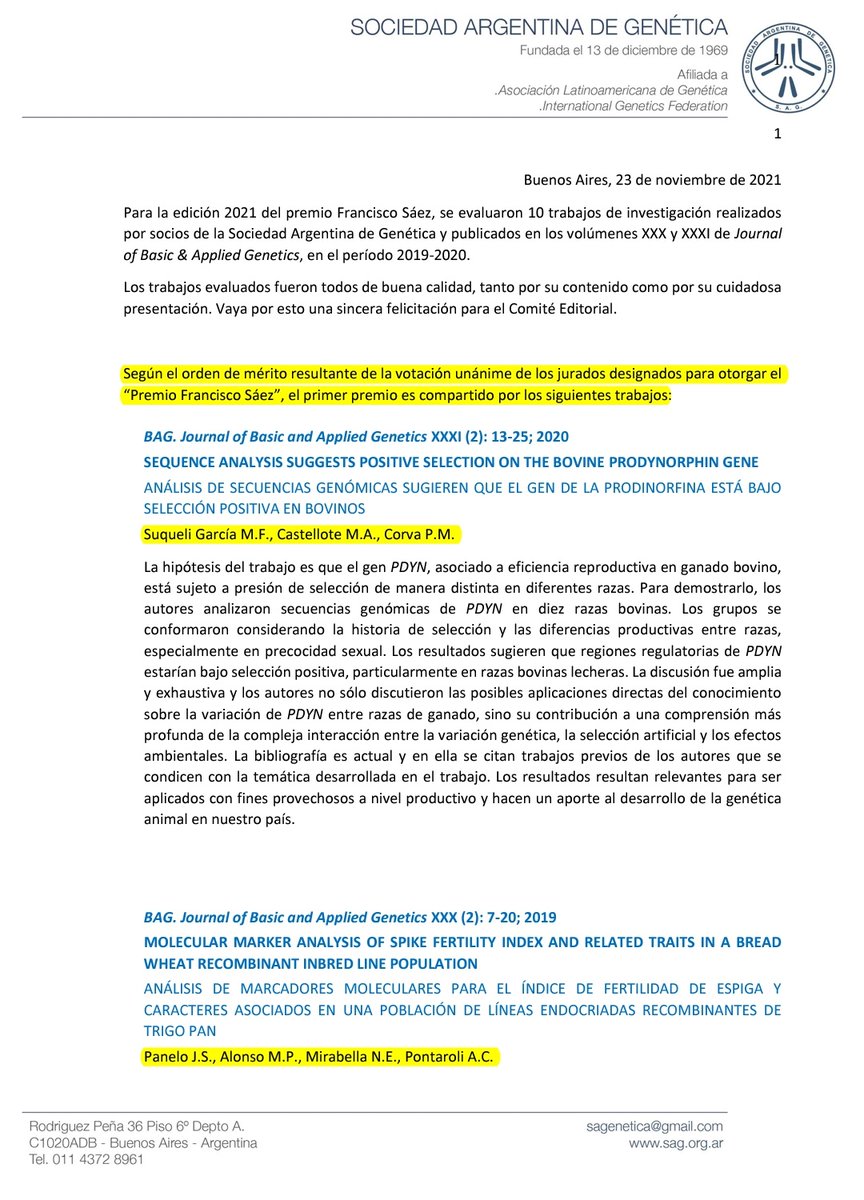 Qué genial compartir las buenas con amigos! Y vaya alegría de ver más investigadores de <a href="/fcabalcarce/">FCABalcarce - UNMDP</a> <a href="/INTABalcarce/">INTABalcarce</a> <a href="/CONICETDialoga/">CONICET Dialoga</a> reconocidos por su trabajo.
Felicitaciones a todos los premiados, y aguante la ciencia Argentina!
