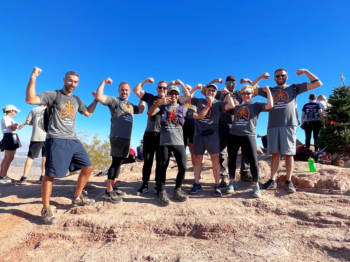 SupportSJH's tweet photo. The team climbing Camelback Mt. in the #NortonVirtualHike has reached the summit! #Norton1000 #nortonthoracic #supportstjosephs #humankindnes https://t.co/vxJpXAKxY2