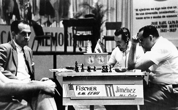 Douglas Griffin on X: The 4th Capablanca Memorial (1965): Bobby Fischer's  moves were relayed via telex from the Marshall Chess Club to the 'Habana  Libre' hotel, where they were made by José