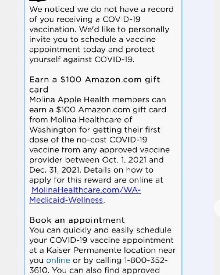 ErinMKearney's tweet photo. My daughter was told today that she could not bring her 13yr old in for a Well Check because she was incharge of her own Healthcare.Then the Drs sent this Bribing text to her 13yr old daughter😡‼SHARE THIS https://t.co/2vRCWfkkVI