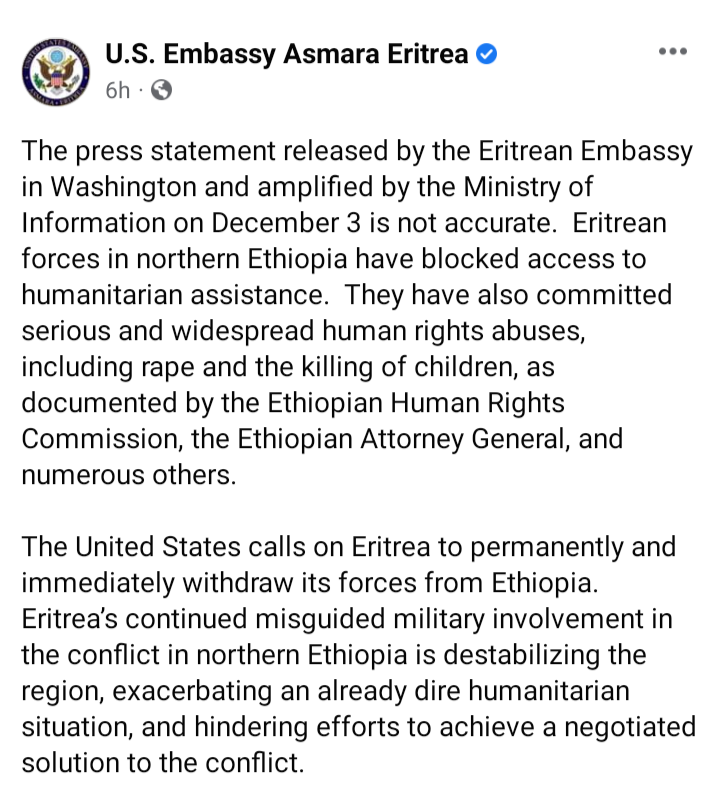 tewerwari_1's tweet photo. ወኻርያ ጻድቕ ክትመስል ዝዋዉዕ ትኣስር
True to its ironic attitude, z #US have continued to accuse & targeted #Eritrea while z conflict is in #Ethiopia where #TPLF forces have stolen 800 trucks & blockading aid, invaded #Afar & #Amhara displacing 5 mil people @SecBlinken https://t.co/tSjGii48Pr