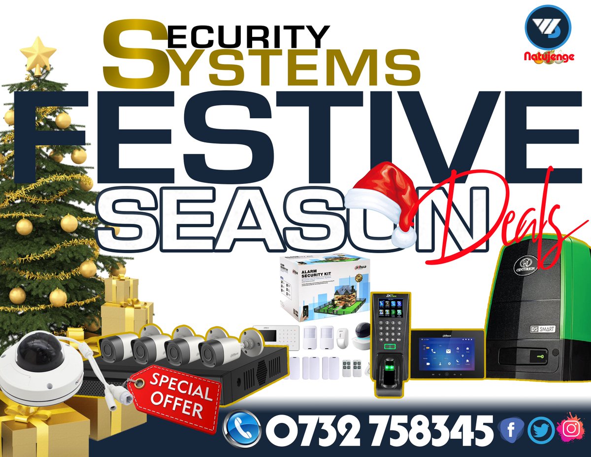 Wakonatech's tweet photo. WAKONATECH SYSTEMS has a special offer for you on security system INSTALLATION FESTIVE SEASON.

For orders, Site Survey and QUOTE on your preferred Installation package, call us on 0732758345

#FestiveSeasonDeals
#SecuritySystemsInstallation     #BiometricAttendanceInstallation https://t.co/nAB5gkkiAm