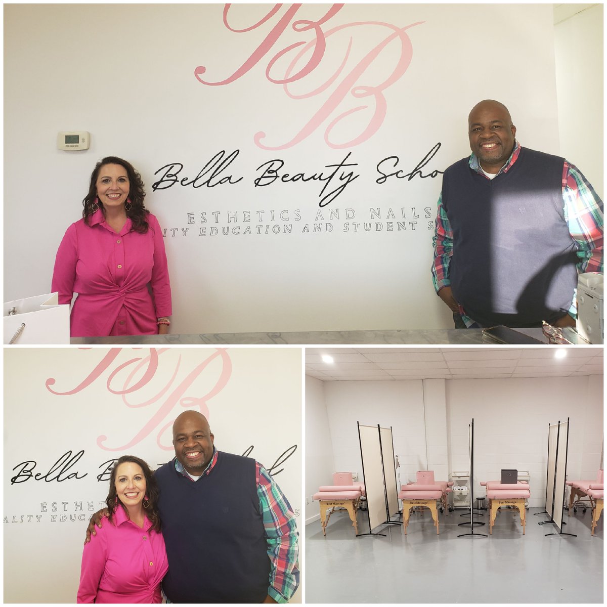 I met Owner #LauraSzaKovitz about 6 weeks ago at a Golf Fundraiser that benefited #CaptainsHopeInc ..Fast forward to yesterday, I was at the Grand Opening of her new business #BellaBeautySchool , as we talked about creating new experiences for our young people #relationships101