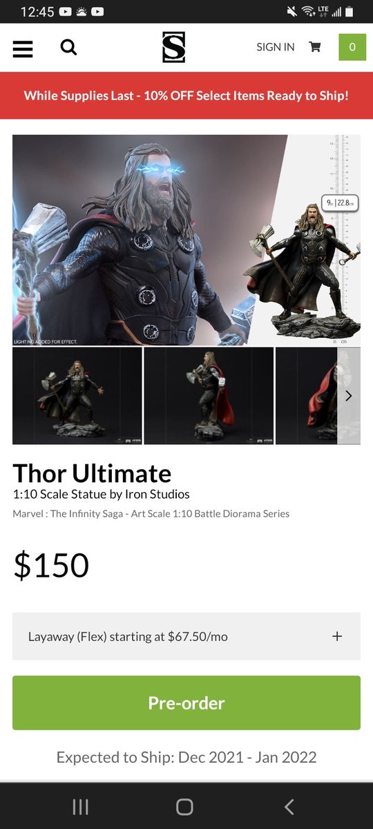 I just got done talking to my sister and since I'm on my disability and I'm not getting my money yet she said she might get me this Thor statue I've been eyeing this statue for so long so let's see if she does get it for me https://t.co/B0nqWTTaYK