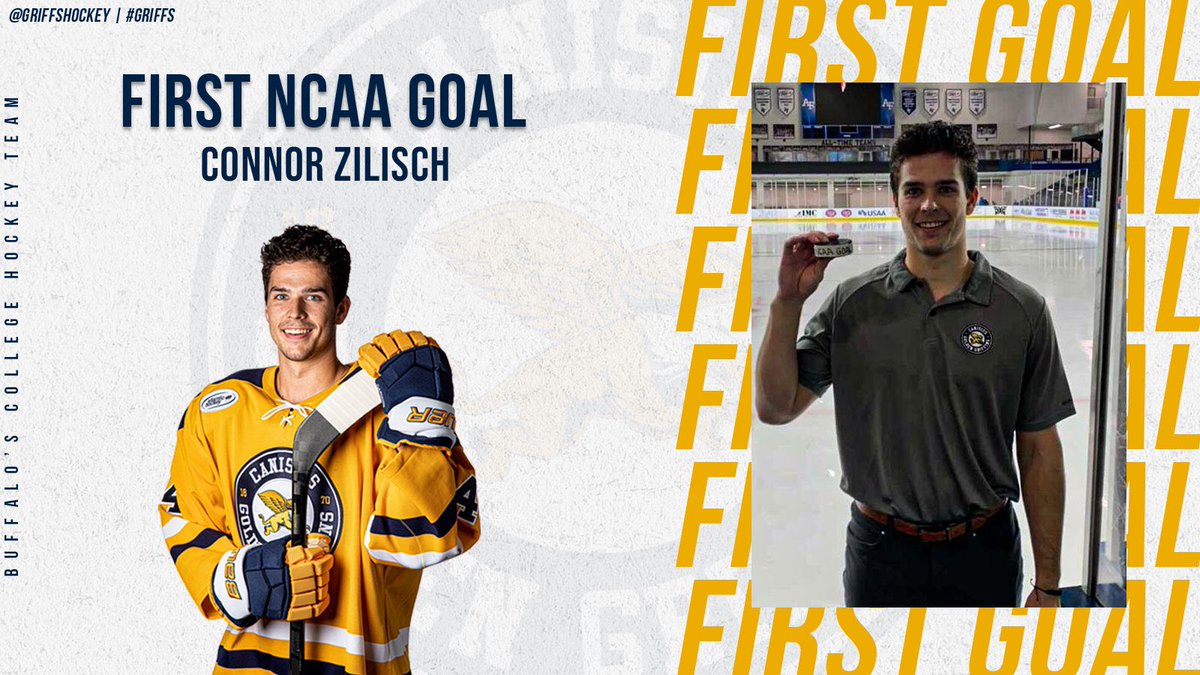 GriffsHockey's tweet photo. Congrats on scoring your first collegiate goal, @CZilisch‼️

#Griffs | #NCAAHockey https://t.co/wpsmJAAljJ
