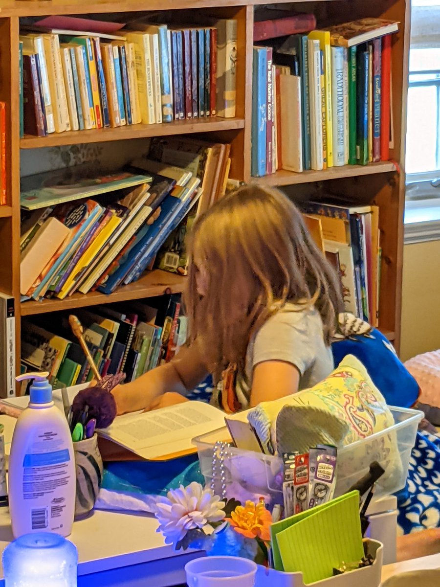 kimmab's tweet photo. Last night my 8yo discovered footnotes and was *really* excited. Today she's copying the footnotes from the Annotated Hobbit into her journal. Something about apples and trees 🤣 https://t.co/F5KqEi8zIe