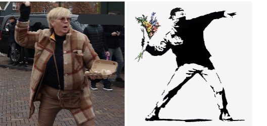 PieterBuijs_art's tweet photo. Eggs vs flowers #zwartepiet #strijders #rellers #rel #sinterklaas #tweeluik #Volendam https://t.co/kVri5h5pHh