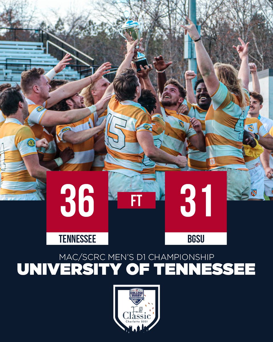 Heart-pumping in the end, but @Vol_Rugby are brining the 🏆 to Knoxville.