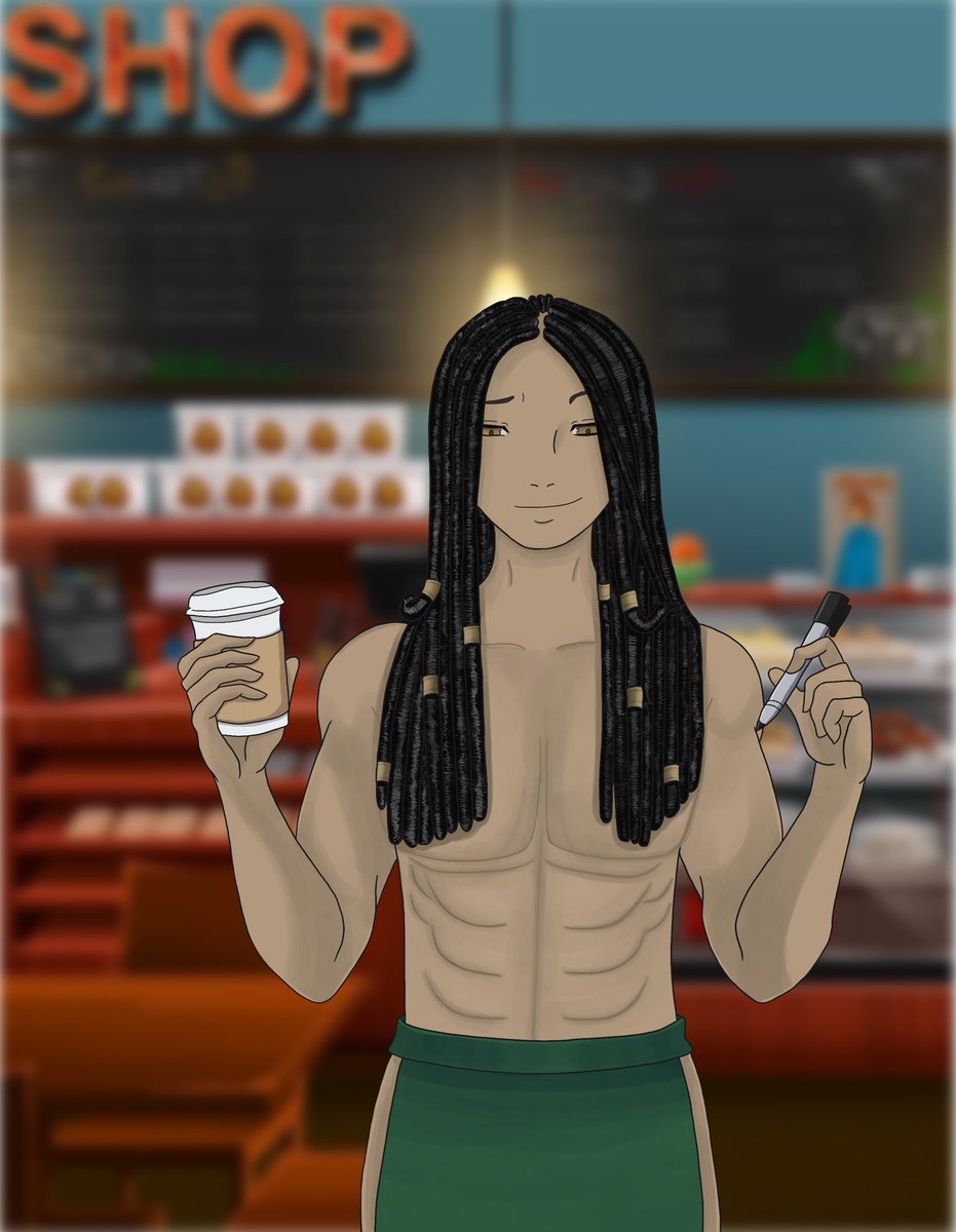 FaeSong_VT's tweet photo. Made a bit of art for @Keanehandiam๐
Looks like he felt like working at this odd coffee shop too for a time.
#KeaneArt #milkmeme #Vtuber #ENVtuber https://t.co/vH9QIbFbue
