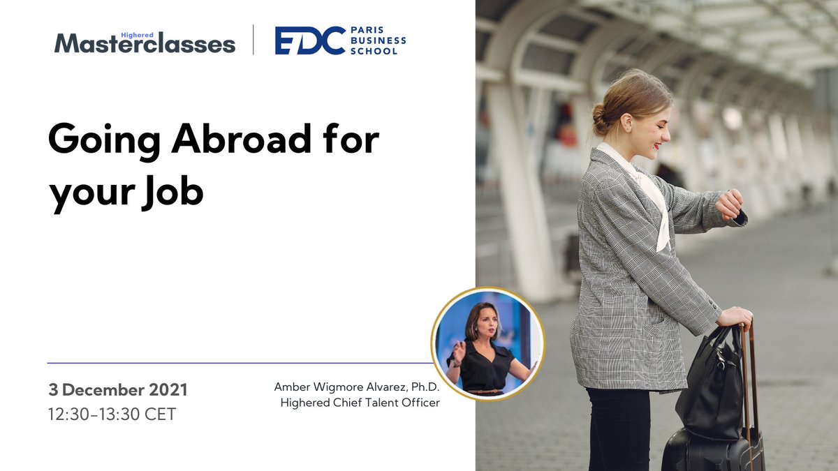 wigmorealvarez's tweet photo. Special thanks to the MSc students of @EFMDNews school @EDCofficiel for being such a wonderful audience yesterday for the @Highered_org Masterclass on "Going Abroad for Your Job". All the best to you on your global career pursuits!
#gethighered https://t.co/PmzbDbzbuA