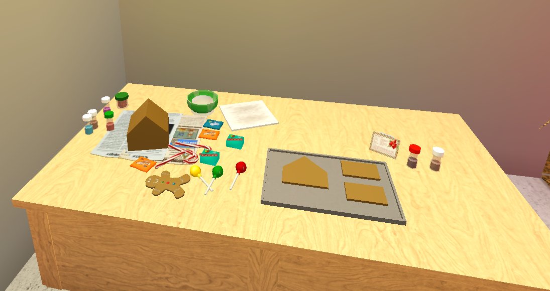 Making a gingerbread house. Plain gingerbread house on a bed of newspapers. Sprinkles and various decorations. Cookie sheet with gingerbread house shapes. <a href="/RBX_Coeptus/">Coeptus</a> <a href="/FroggyHopz_RBLX/">FroggyHopz</a> <a href="/WTB_CH/">Welcome to Bloxburg Central Hacks</a> <a href="/BasicallyBlxbrg/">Basically Bloxburg</a> <a href="/Bloxburgretweet/">BloxburgJosh</a> <a href="/BloxburgNews/">Everything Bloxburg</a>