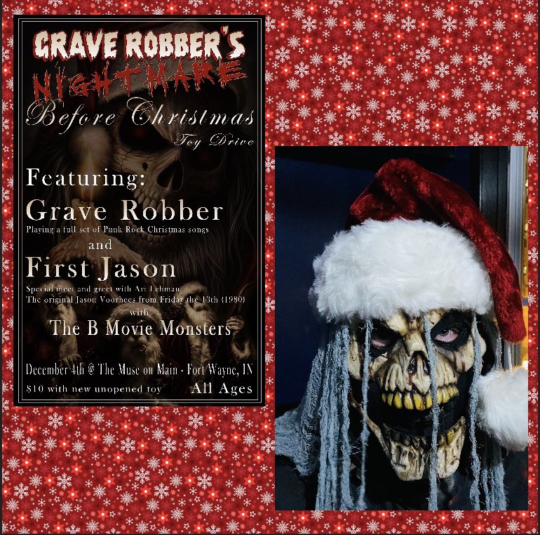 WretchedGR's tweet photo. Tonight!!!

Grave Robber
First Jason Official
the B Movie Monsters

At The Muse on Main
1332 W Main St, Fort Wayne, IN 46808

Toy drive for Toys For Tots!

Doors at 7:00 p.m. https://t.co/F2FtiX6rcE