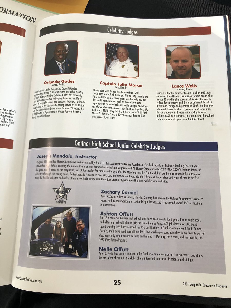 MendolaOrg's tweet photo. Gaither High School Automotive is training Judges at the Gasparilla Concourse De Elegance car show from some of the best judges in the world https://t.co/wcI9tUdlwK