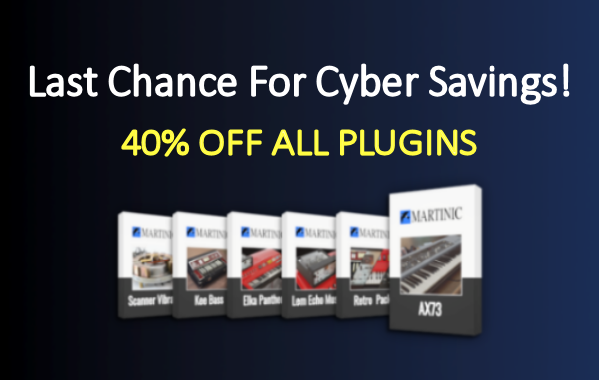 martinic's tweet photo. Our massive cyber sale ends tomorrow! Take advantage of 40% OFF all of our plugins before the sale ends! #blackfriday #cybermonday #vintagesynth #vstinstruments #martinic
https://t.co/CqH8f8jHbZ https://t.co/CfWjyrYgh7