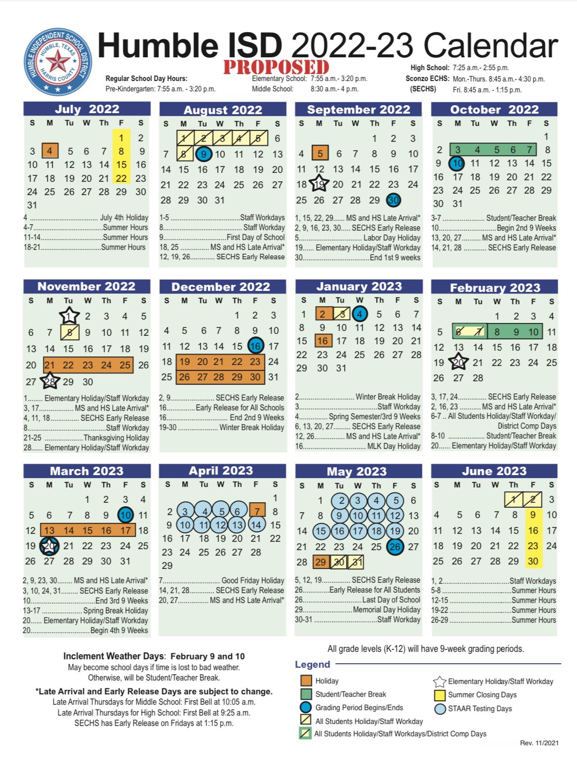 Spring Isd Calendar 2022 2023 Atascocita Middle On Twitter: "📆Humble Isd Proposed 2022-2023 Calendar  Humble Isd's Proposed 2022-2023 Calendar Closely Resembles This Year's  Calendar To Support Consistency For Students, Parents And Staff.  🐅#Atascatigers Https://T.co/Fvdixjcfm8 ...