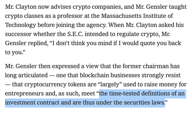 NikoJilch's tweet photo. SEC chairman Gensler met former SEC chairman Clayton - they agree that all coins that had ICOs are to be classified as securities.
https://t.co/4Wrv2tXkoS https://t.co/g1SHi9iPkm